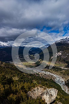 View of the Futaleufu valley from Piedra del ÃÂguila viewpoint photo