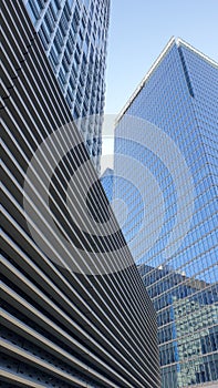 view of futuristic modern architecture of downtown of seoul city in south korea photo