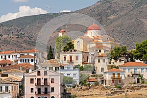 View of Galaxidi village in Greece. Famous touristic destination.