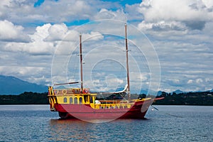 View of a galleon in Llanquihue Lake