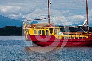 View of a galleon in Llanquihue Lake