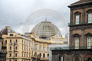 View of Galleria Umberto I at dawn n Naples