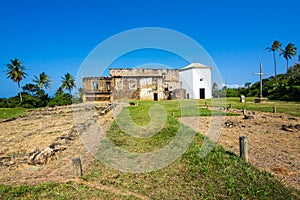 View of Garcia D'Avila Castle, or Casa da Torre, in Praia do Forte, Bahia, Brazil