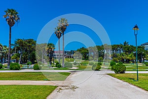 View of garden and casino of Estoril, Portugal