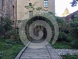 View of the garden of Palazzo Madama in Turin, Italy. photo