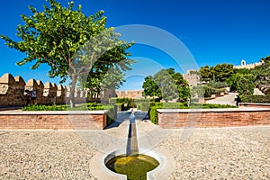View of gardens in the Almeria (AlmerÃÂ­a) castle (Alcazaba of Almeria)