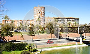 View of the gardens and pond of Litoral