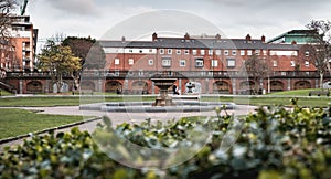 View of the gardens of St Patrick`s Cathedral in Dublin, Irland