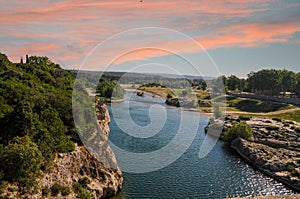 Valley of Gardon River near Pont du Gard