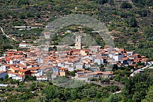 View upon Garganta la Olla from the EX-391, Spain photo