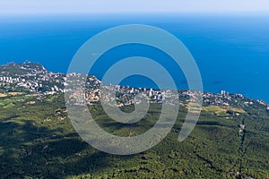 View of Gaspra and Koreiz resort villages from a height, Crimea