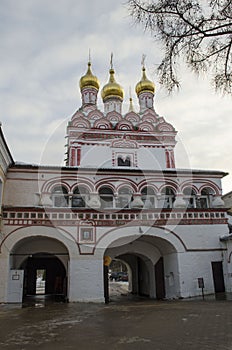 View of the Gate Church of the Iosifo-Volotsky Monastery of Volokolamsk, Moscow Region