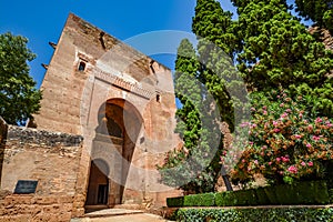 View of the Gate of Justice Puerta de la Justicia, the most impressive gate to Alhambra complex