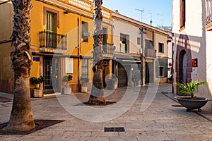 View of GavÃ  street in city center old town, Baix Llobregat region, Barcelona, Catalonia. Traditional catalan and spanish town