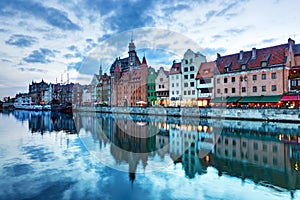 View of Gdansk old town and Motlawa river, Poland