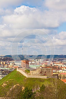 View of Gediminas Tower and the city of Vilnius, Lithuania