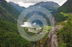 Top view of Geirangerfjord, Norway photo