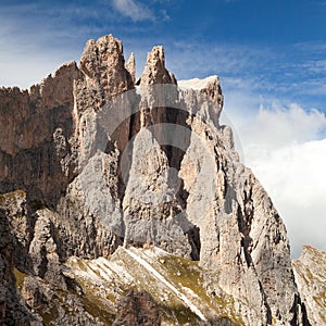 View of Geislergruppe or Gruppo delle Odle photo
