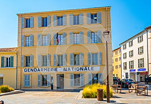 View of Gendarmerie National of Saint Tropez famous from movies with Louis de Funes, France