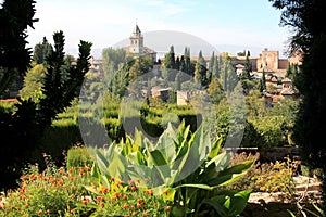 View from the Generalife, Alhambra, Granada, Spain photo