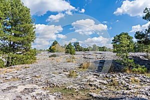 View of a geological rock park panorama