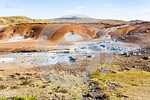 view of geothermal Krysuvik area with mudpots