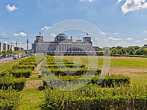 View on German Reichstag building from Republik square