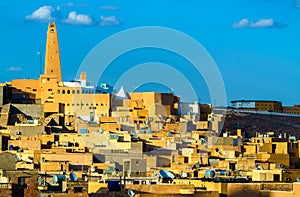 View of Ghardaia, a city in the Mzab Valley. UNESCO world heritage in Algeria