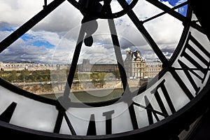 View through giant clock in Musee d` Orsay