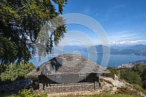 View from the Giardino Botanico Alpinia by Stresa on Lake Maggiore