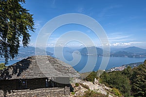 View from the Giardino Botanico Alpinia by Stresa on Lake Maggiore