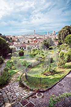 View from Giardino delle Rose to the city of Florence