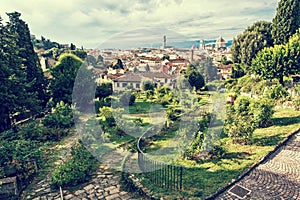 View from Giardino delle Rose to the city of Florence, Tuscany, photo