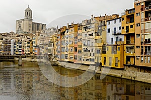 View of Girona and the cathedral photo