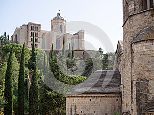 View on the Girona Cathedral building from John Lennon Gardens