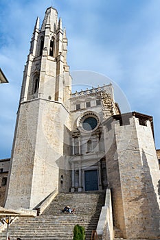 View of Girona Cathedral.