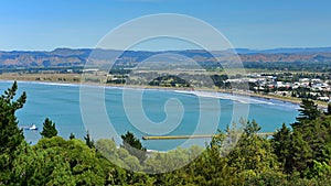 View of Gisborne city and Poverty Bay from Titirangi Domain, New Zealand