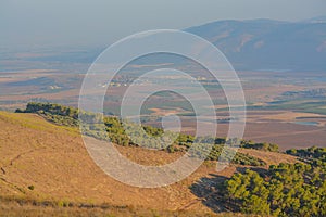 View from Giv`at Hamo`re Nature Reserve. Near Afula, Israel in Western Asia.