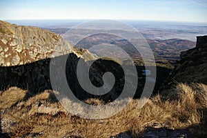 View of the glacial cirques in the Giant Mountains