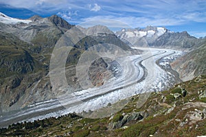 View on a glacier Aletsch