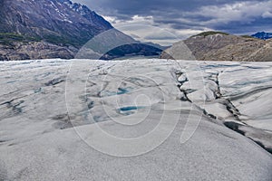 View from Glacier to Lago Grey in Patagonia photo