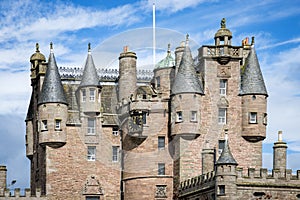 View of Glamis Castle details, Scotland