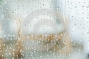 View of glass with water drops