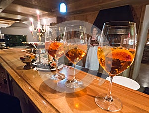A view of glasses of Aperolspritz