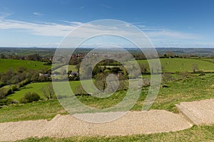 View from Glastonbury Hill of Somerset UK