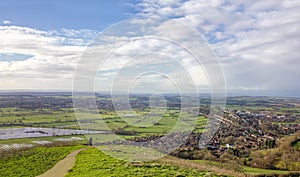 View from Glastonbury Tor. Somerset, UK Landscape.