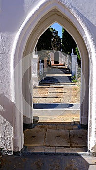 view and glimpses of the cemetery of the Alaior village Menorca, Balearic Islands, Spain