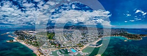 View of Glyfada City in Athens from drone