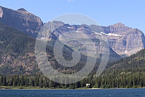 View from Goat Haunt Ranger Station Glacier National Park 1