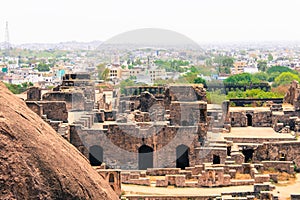 A View of Golconda Fort And Hyderabad City In One Click